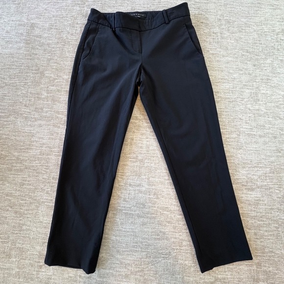 Theory Pants - Theory Pants Womens 2‎ Black Cropped Dress Trouser Stretch Office Work Pockets